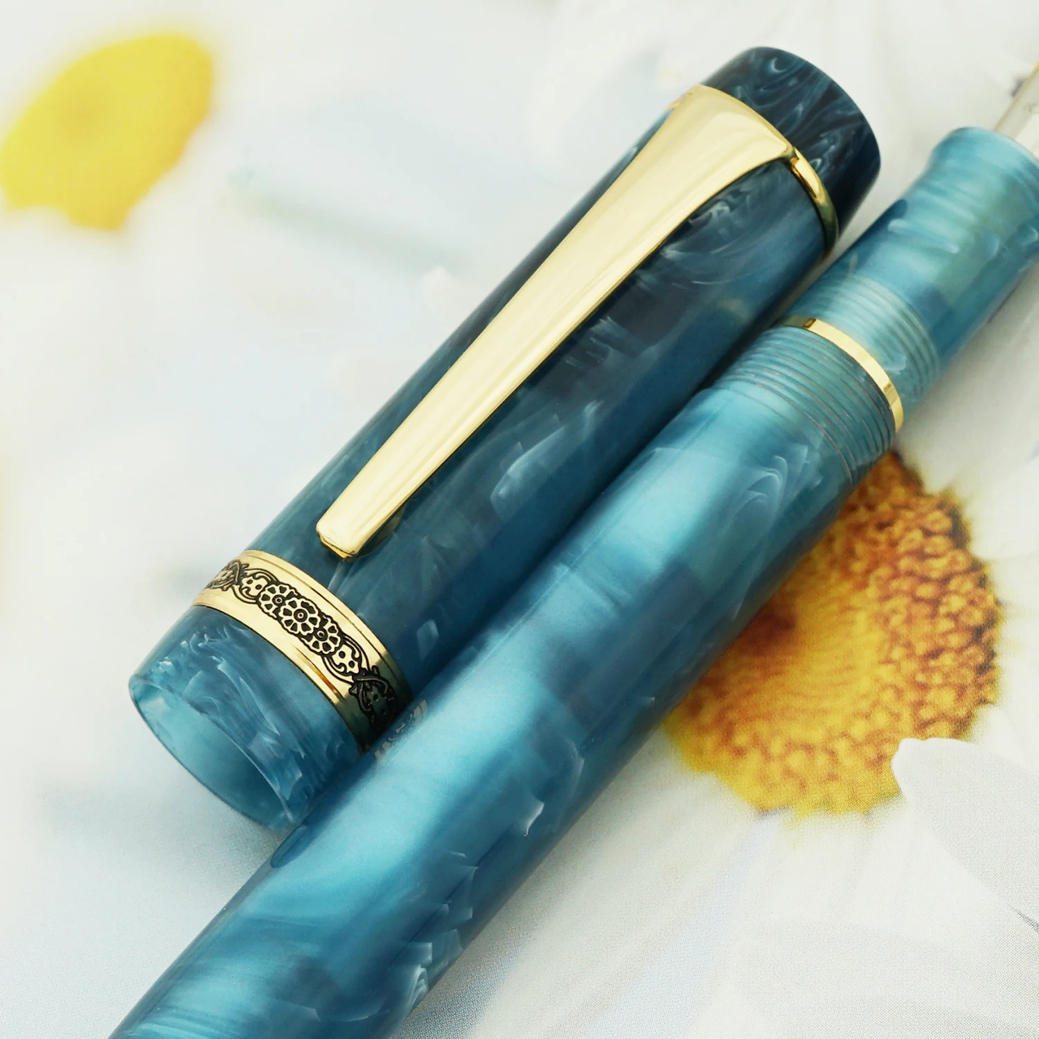Kaigelu 316A Celluloid Fountain Pen Beautiful Blue Patterns Iridium EF/F/M Nib Writing Ink Office Business School Gift | Канцтовары для