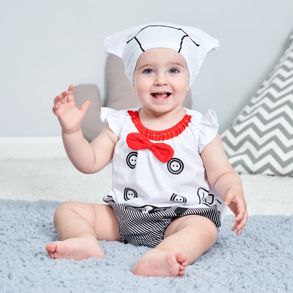 

Infant Toddler Summer Short Romper Baby Boys Cook Chef Costume Photoshoot Halloween Party Fancy Dress Cotton