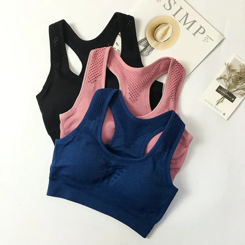 

Sexy Hollow Out High Impact Sports Bra Mesh Back Breathable Workout Yoga Bra Tops Gym Fitness Running Brassiere Women Sport Bra