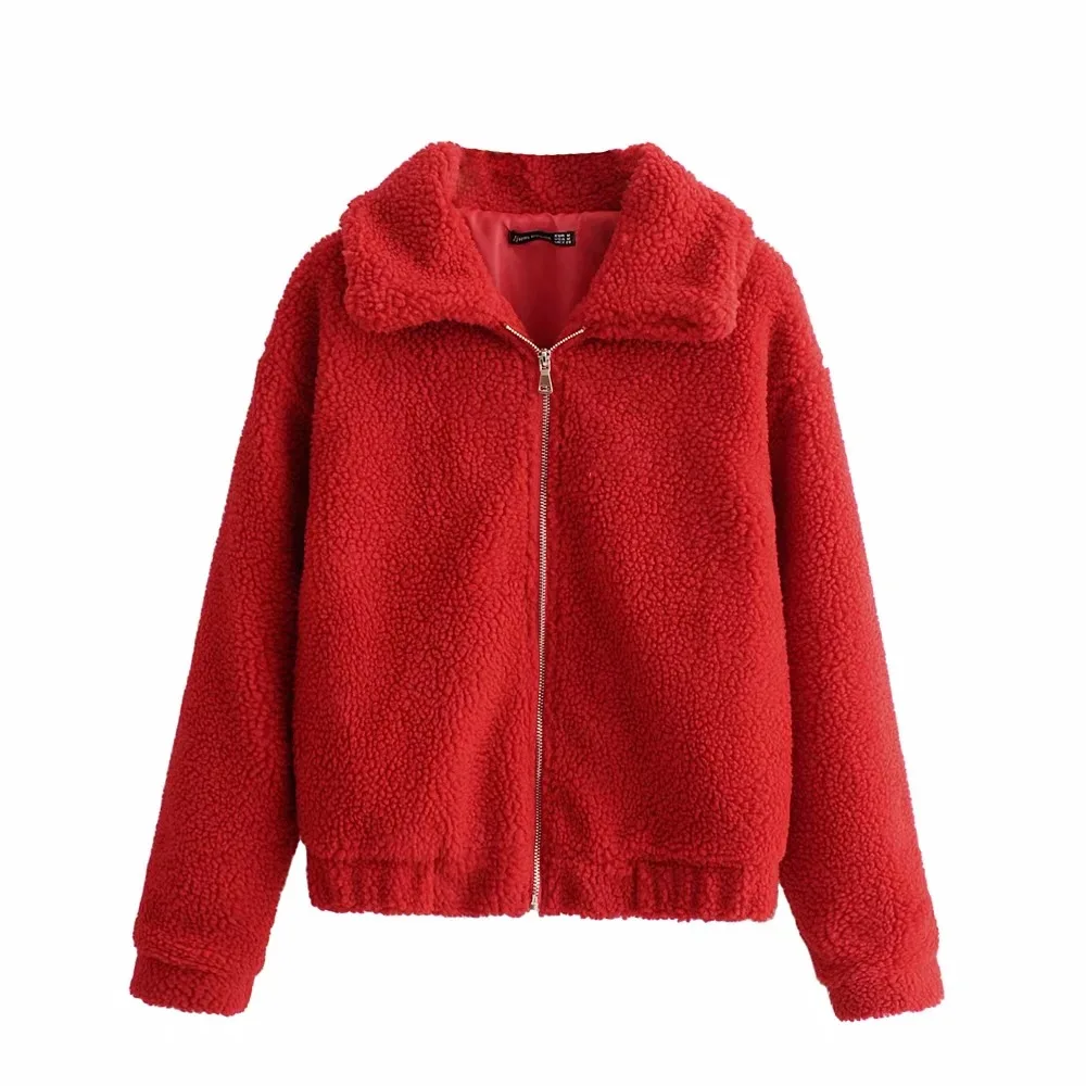 

2019 Women Teddy Coat Faux Fur Coat Thick Warm Fashion Casual Cool Long Fur Autumn Winter Female Fur Coat Red