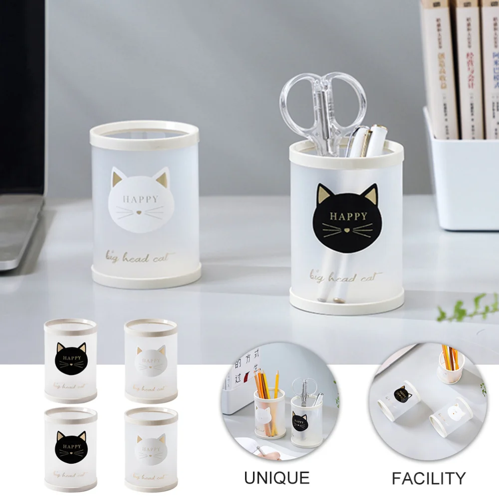 

1 Set 4pcs Desk Storage Organizers Pen Pencil Stationery Holders (Random Color)