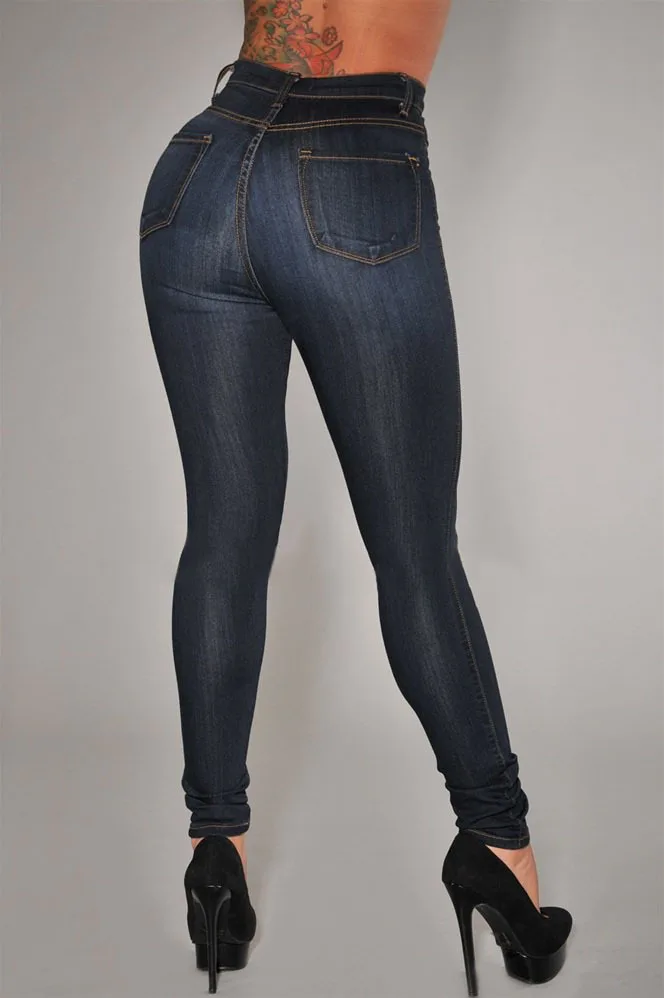 

2021 Hot Sale Woman High Waist Slim Jeans Skinny Lifting Hip Mom Jeans Large Size Full Length Pants S-4XL Casual Clothes