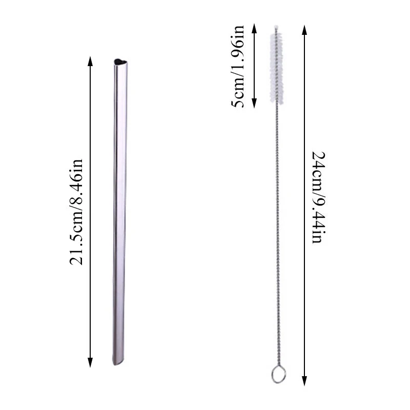 

New Drinking Straw Reusable Metal Straw Set Sharp Top Bubble Tea Durable Clean Straws Stainless Steel Pearl Milkshake 1Pcs