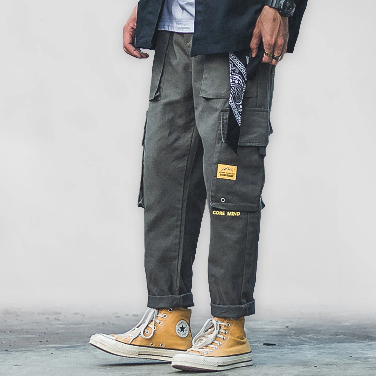Брюки карго мужские составного кроя с большими карманами повседневные Джоггеры