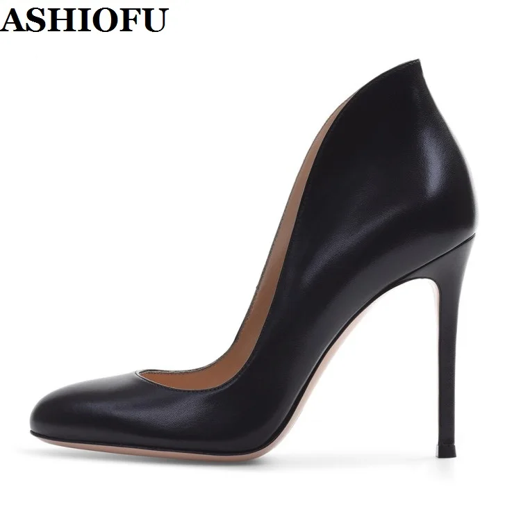 

ASHIOFU Handmade New Women's High Heels Pumps Slip-on Simple Style Party Prom Dress Shoes Evening Club Fashion Pumps Court Shoes