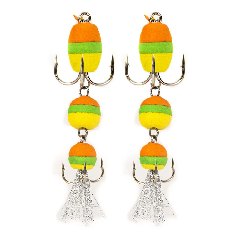 

Multicolor Soft Fishing Lure Soft Fishing Bass Lure Density Foam Swim Baits 2 Treble Hooks Brand New Foam Bait Hook Bass Lure
