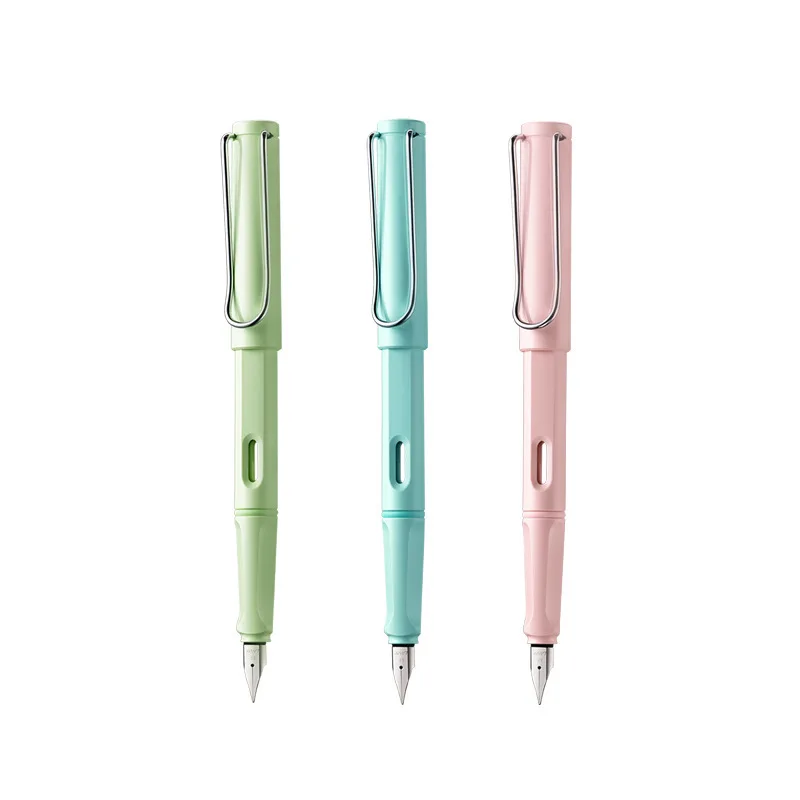 

New Makaron Pure Color Iridium Nib Plastic Pen Fashion Simple Creative City White Collar Office Stationery Frosting Gift Box Set