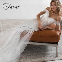 sexy off the shoulder wedding dress beading backless tulle court train bridal gown sweetehart neck a line wedding party gowns