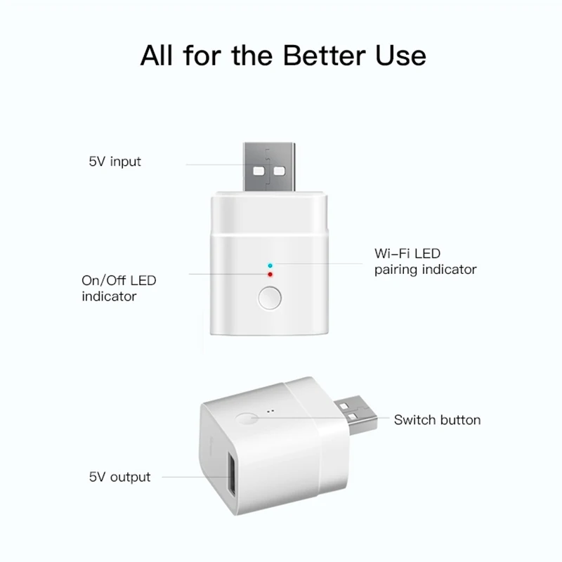 USB адаптер SONOFF Micro 5 В Wi Fi умный дом мини разъем питания переключатель