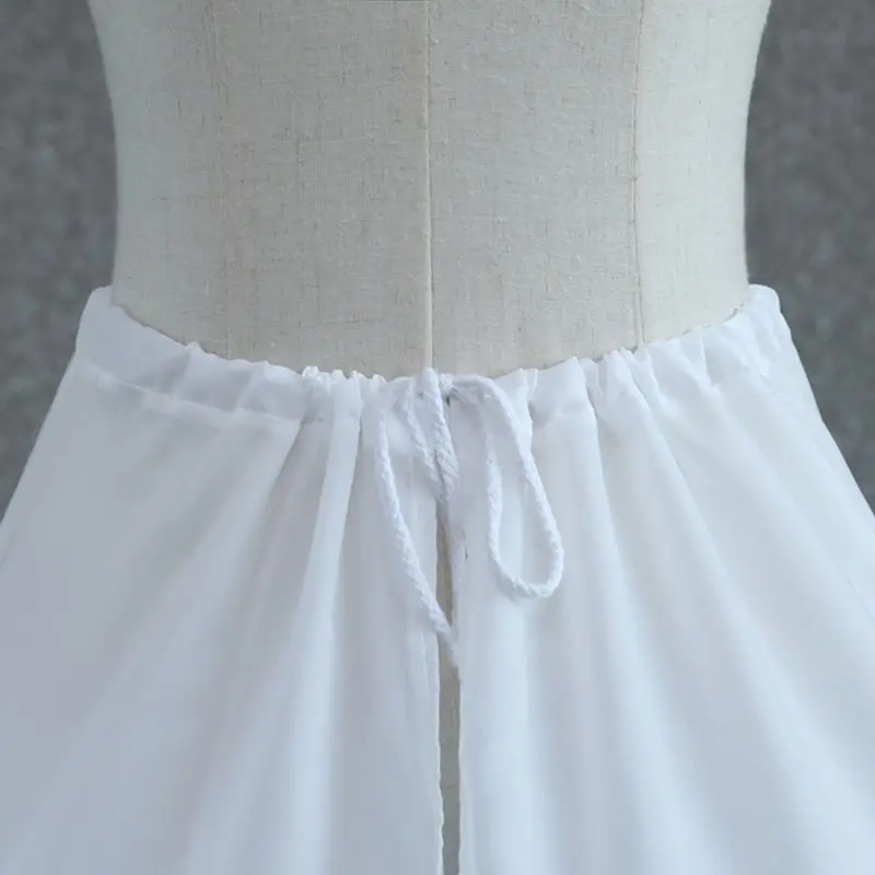 

Womens Adjustable Waist 3 Hoop A-Line Wedding Bridal Petticoat Crinoline Single Layer White Ball Gown Half Slip Underskirt