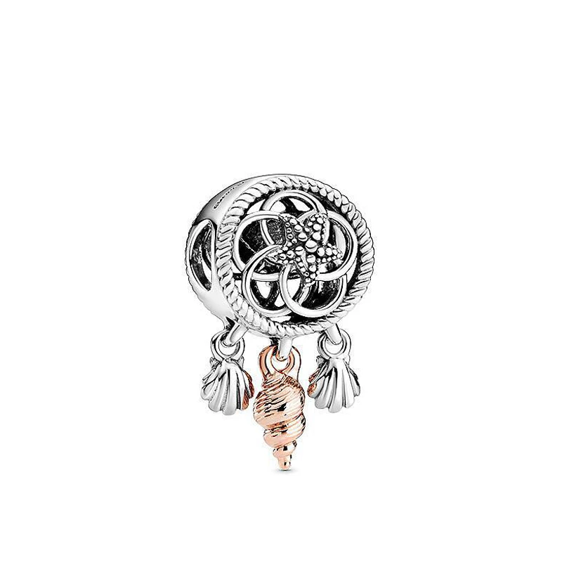 

2020 New Original 925 Sterling Silver Beads Openwork Seashell Dreamcatcher Charm Fit Pandora Bracelet Bangle DIY Women Jewelry