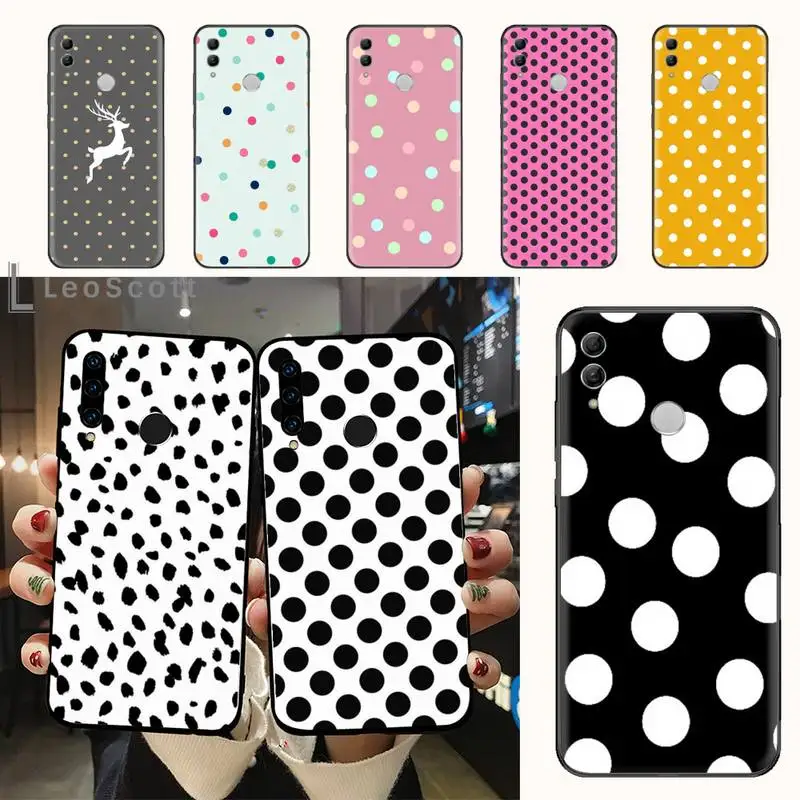 

Polka Dot art pattern Phone Case For Huawei honor Mate 10 20 30 40 i 9 8 pro x Lite P smart 2019 nova 5t