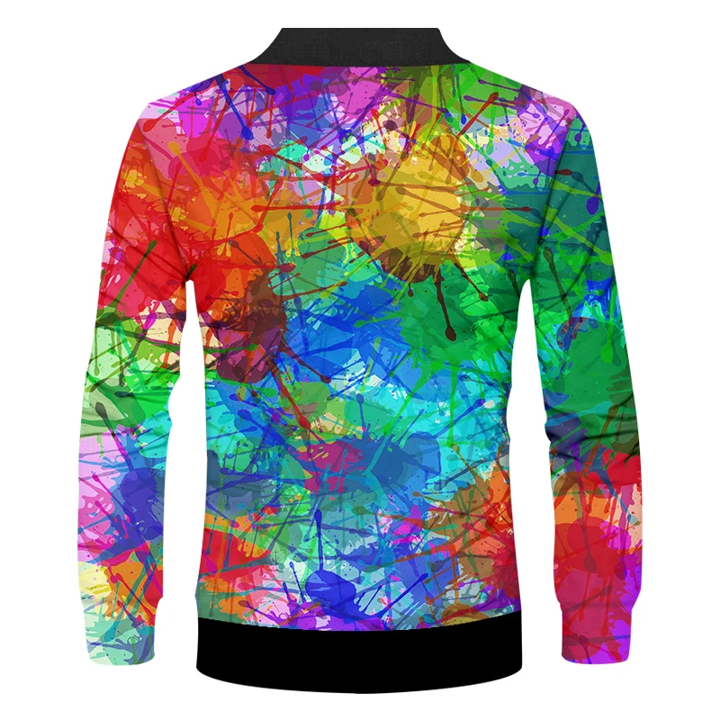 CJLM 3D Full Printing Men Colorful Ink Jacket Long Sleeve Oversized Dropshipping Streetwear Hip Hop Coat Hot | Мужская одежда
