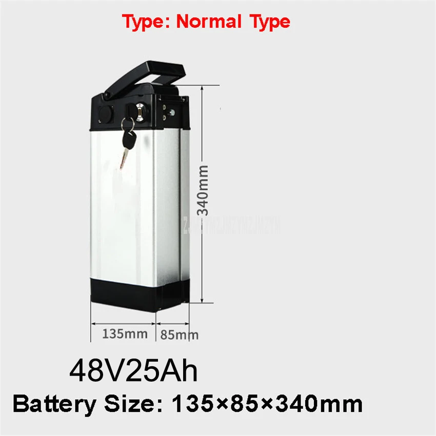 48V25AH Normal Type 48 В литиевая батарея для электровелосипеда, подходит менее 400 Вт, аккумулятор для электровелосипеда, алюминиевый корпус 12AH/15AH/20AH/25AH - Цвет: 48V25AH Normal Type