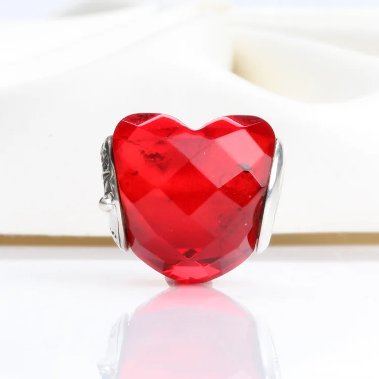 

Amas ко Дню Святого Валентина S925 стерлингового серебра в форме сердца стеклянные бусины, подходят к оригинальному браслету, ожерелье, сделай ...