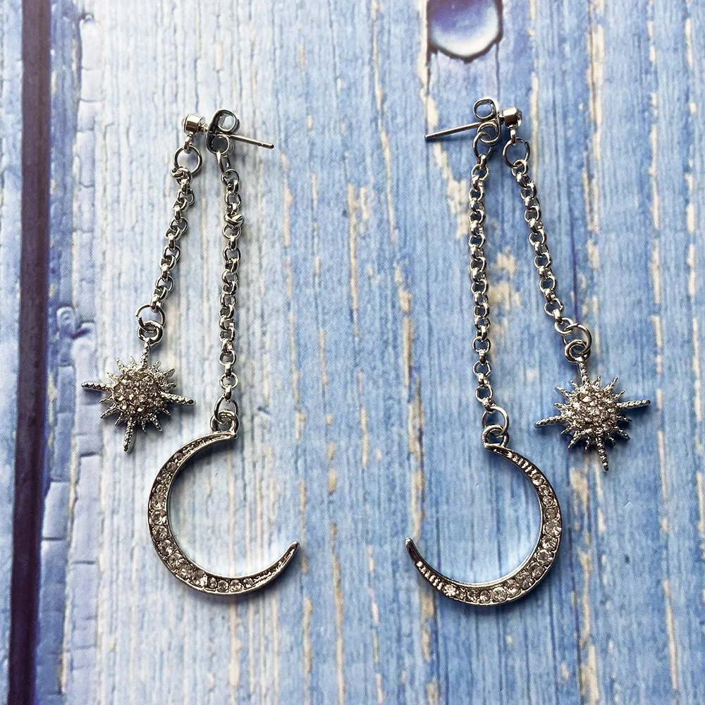 Модные хрустальные серьги-капли Звезды Луны для женщин модные Элегантные