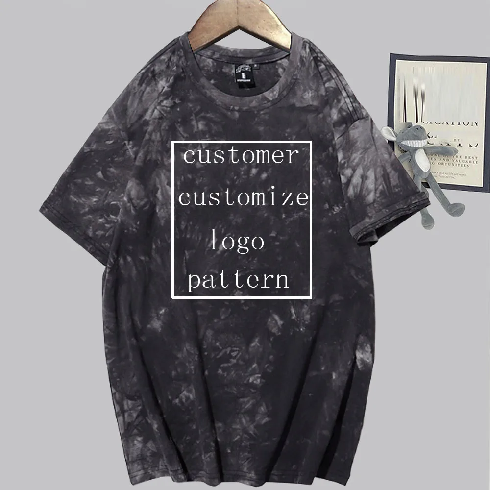 

Custom Anime T-Shirt Customer Customize Tie Dye Tops Logo Pattern Man and Woman