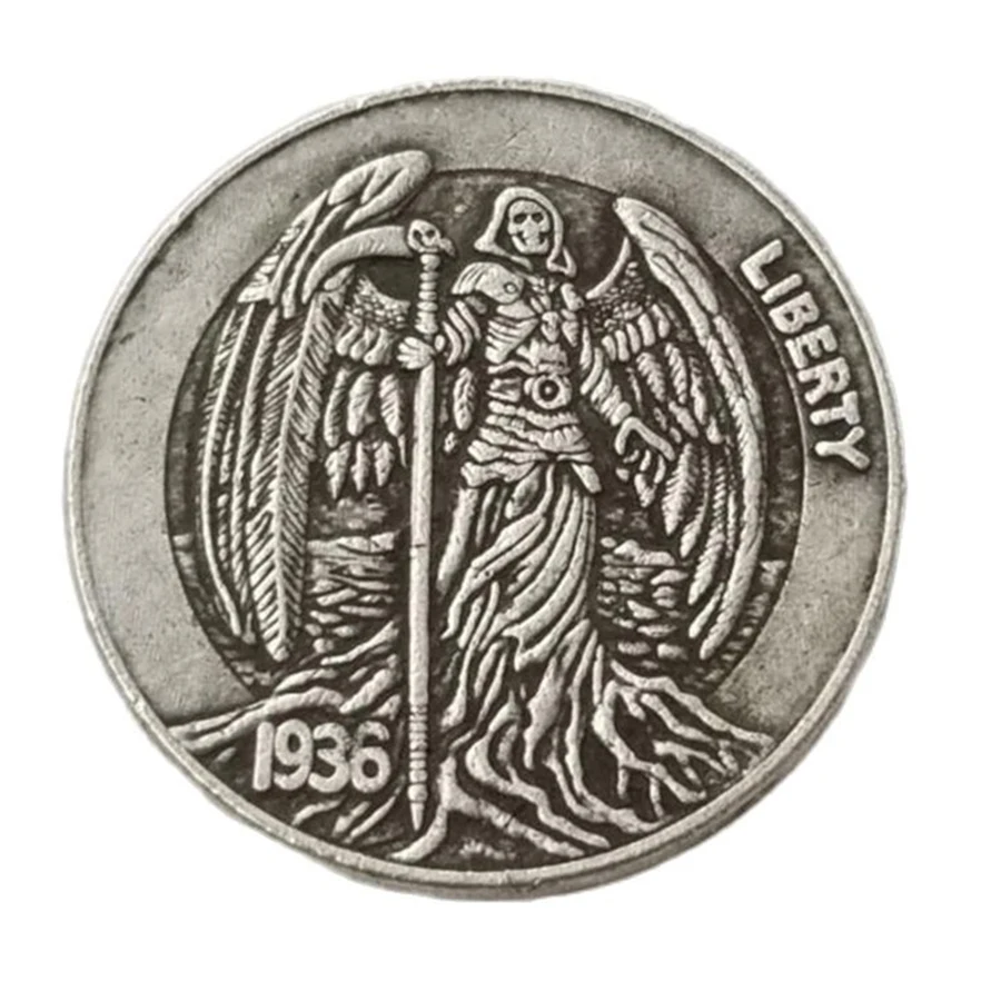 

US 1936 Hobo набор памятных монет Angel Skull Five цент сувенир домашнее украшение Crafts настольные украшения