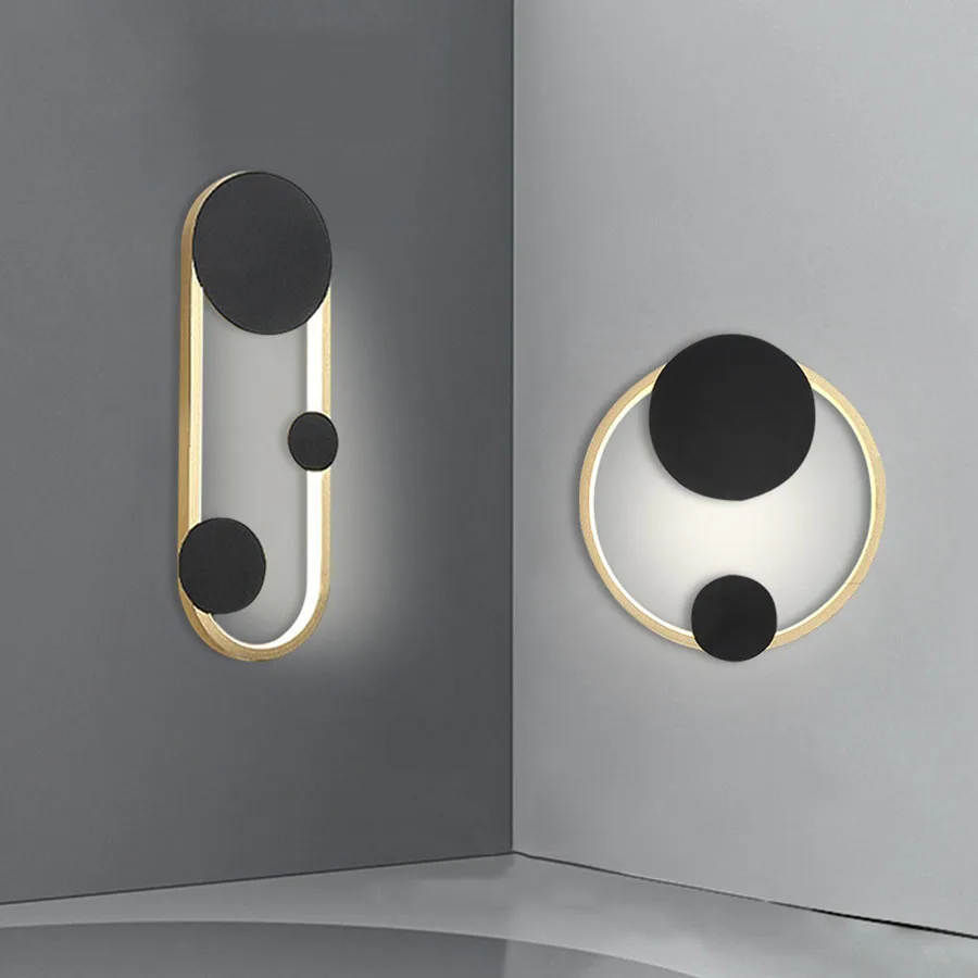 

Круглые светодиодсветодиодный Настенные светильники в скандинавском стиле для кухни, прикроватного столика, гостиной, коридора, настенный светильник с поверхностным креплением, железное настенное бра