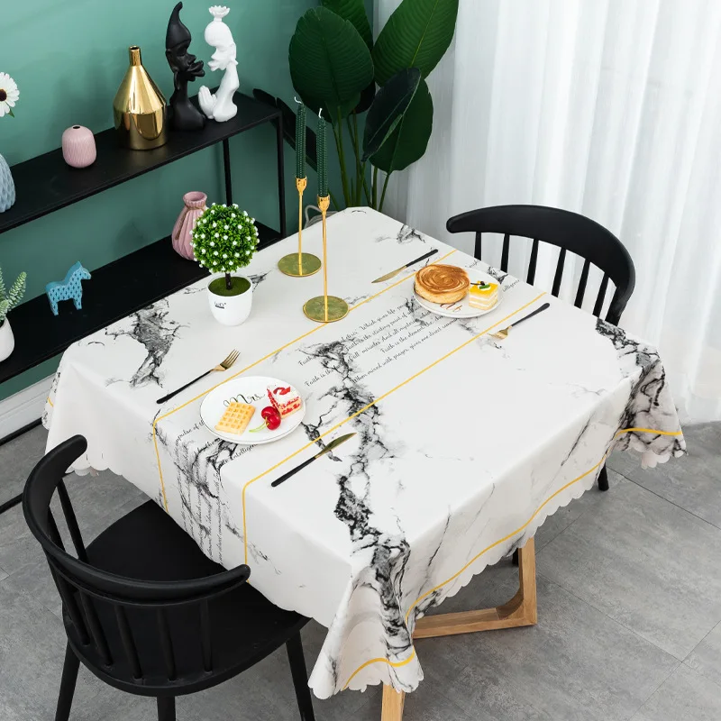 

Nordic Style Pvc Waterproof Oil-proof Disposable Tablecloth Square Coffee Table Cloth Simple Household Square Table Cloths