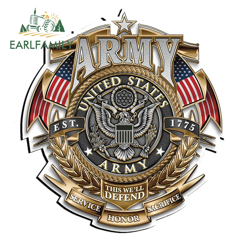EARLFAMILY с принтом USA Army Honor Наклейка Виниловые отражающие для машины стены стикеры