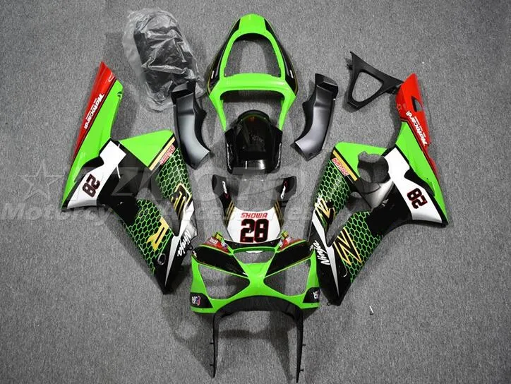 

Полный комплект обтекателей для мотоцикла из АБС-пластика, подходит для Kawasaki Ninja ZX-6R 636 2003 2004 03 04 ZX6R, кузов, зеленый, красный