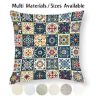 Чехол для подушки с узором из марокканской плитки, наволочка для подушки из хлопка и льна с узором из марокканской плитки на осень и зиму