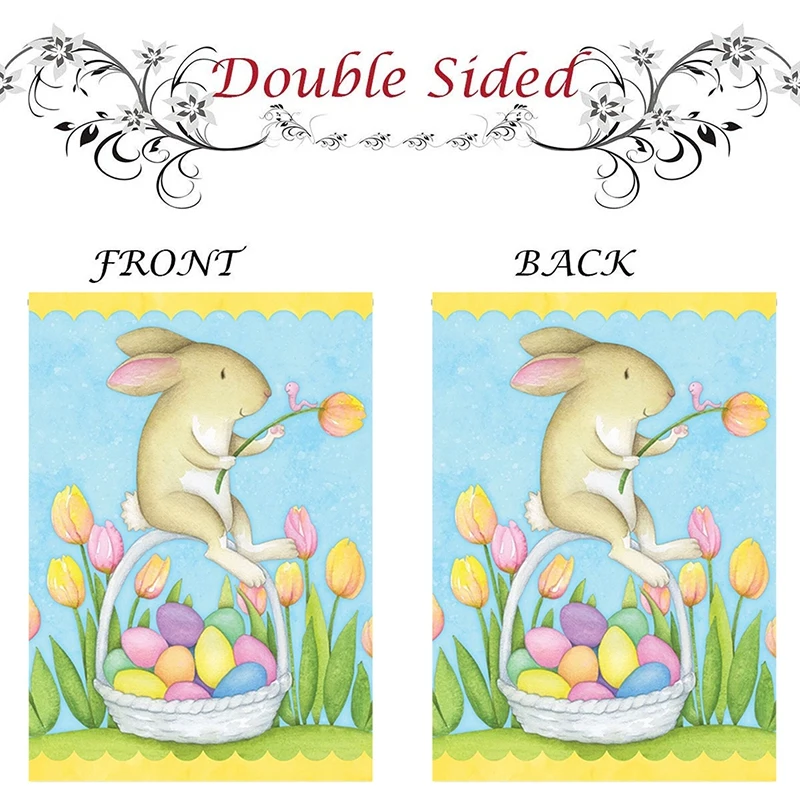 Модные Пасхальные вечерние украшения для дома и Садовый флаг кролик яйца принт