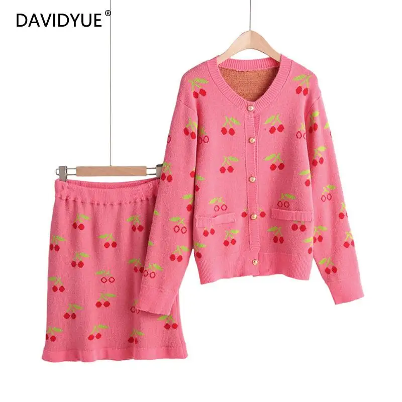 Женский вязаный кардиган розовый свитер в Корейском стиле винтажный