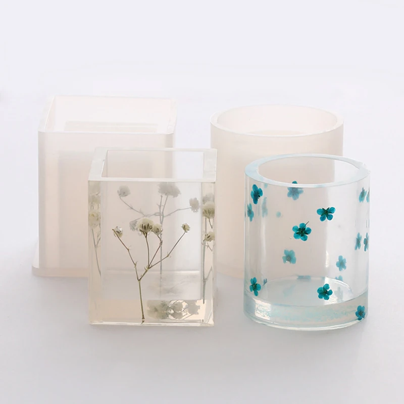 Мини форма для цветов цемента бетона квадратная круглая силиконовая сделай сам