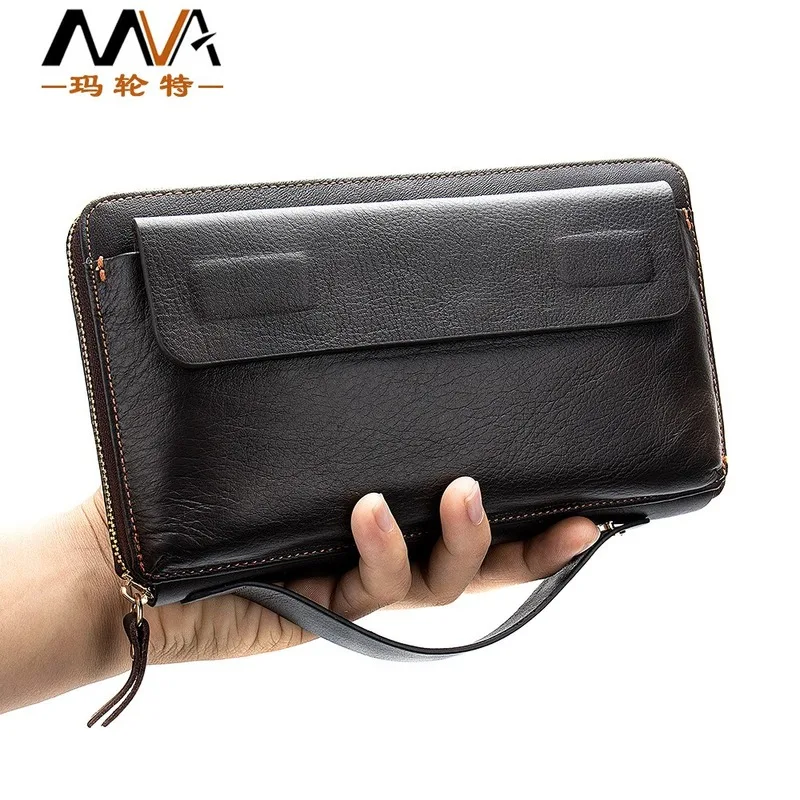 Leather Wallet Men Long Wallet Wholesale Business First Layer Cowhide Large Capacity RFID Antimagnetic Clutch