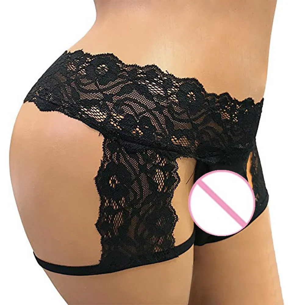 Мужские кружевные трусы стринги с мешочком черные ажурные брифы нижнее белье для