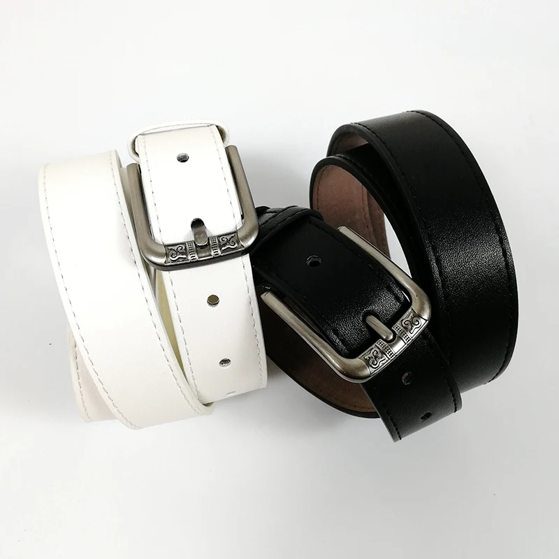 

Black leather belts for women vintage ladies waist jeans belt silver caved metal buckle cinturon mujer dress riem trousers cinto
