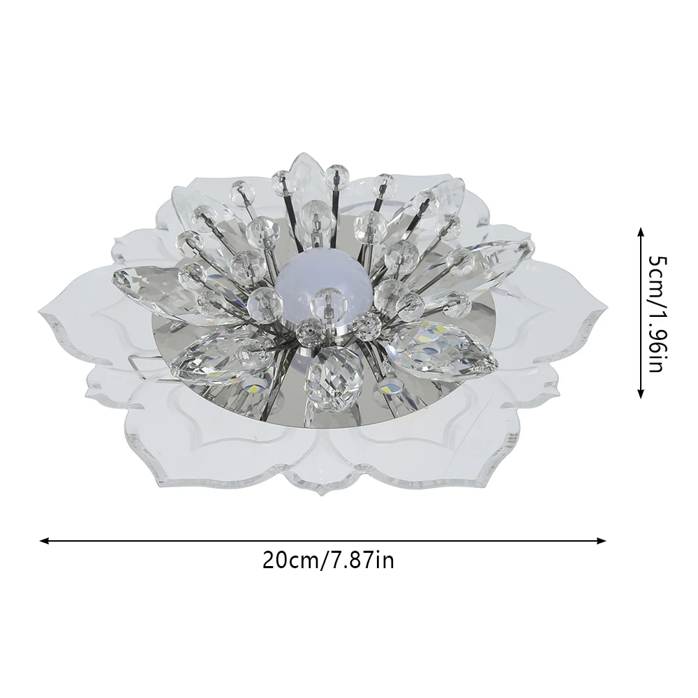 Lámpara de techo LED moderna con forma de flor, diseño de cristal claro, para dormitorio, cocina, linterna de pasillo, pasillo, sala de estar