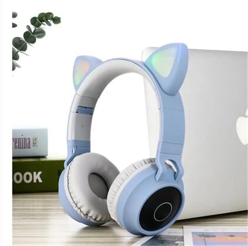 BOLAKER Bluetooth стерео наушники с кошачьими ушками Flash одежда насадки для душа с наушники со светодиодной подсветкой игры слушать песню вживую