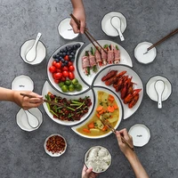 wanghong creative platter plate moon shaped combination plate household chopsticks set seafood western food plate