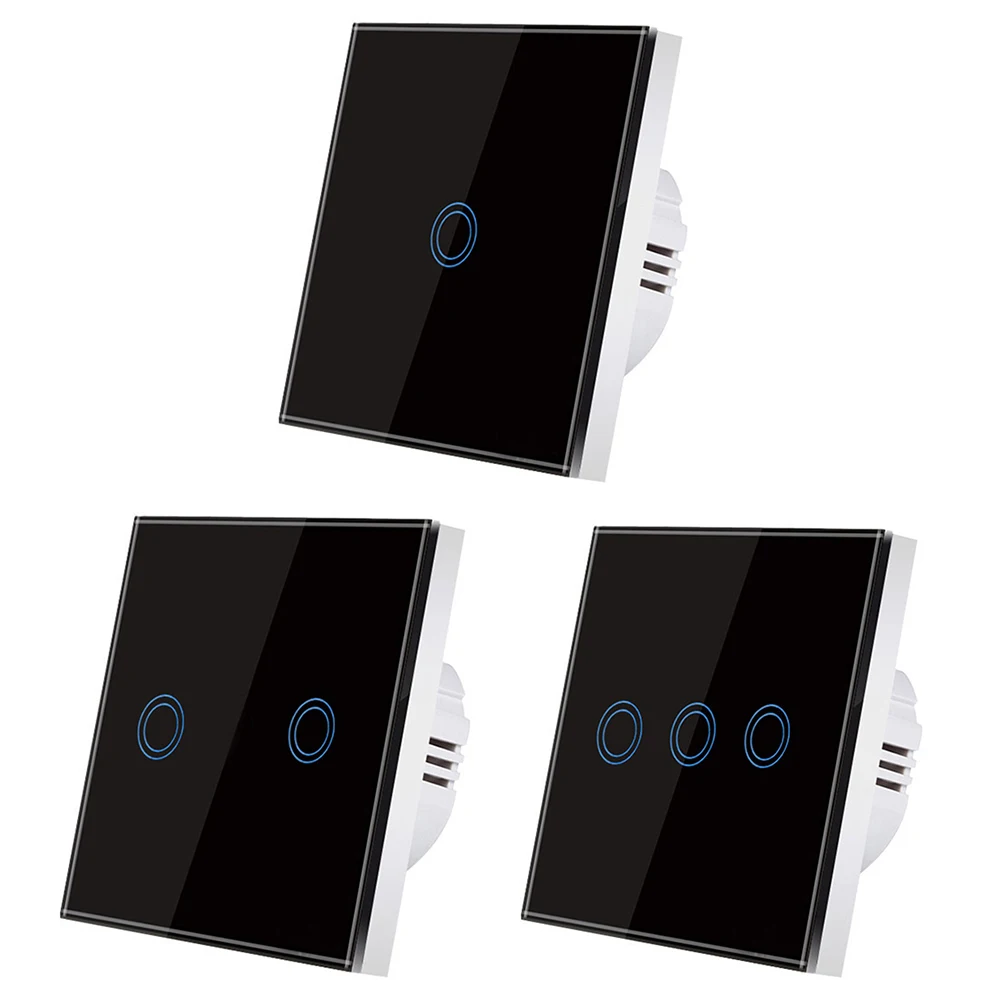 

EU Touch Switch AC 110-240V Waterproof Tempered Glass 1/2/3 Way Lamp On Off Panel Light Touch Switch For Home Office Hotel