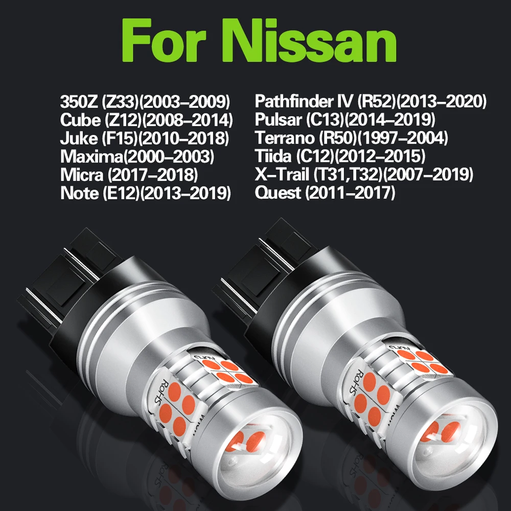 2x светодиодные стоп-сигналы W21/5W 7443 Canbus для Nissan 350Z Cube Juke Micra Note Pathfinder R52 Pulsar Tiida X-Trail