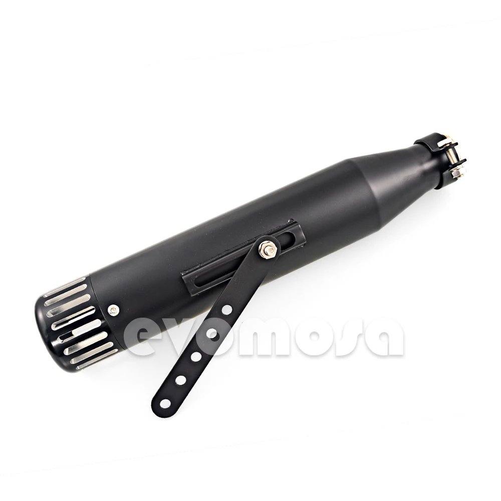 Bright black Universal Motorcycle Exhaust Pipe Muffler Tail Tube Exhaust Tip Silencer For Harley Bobber Custom