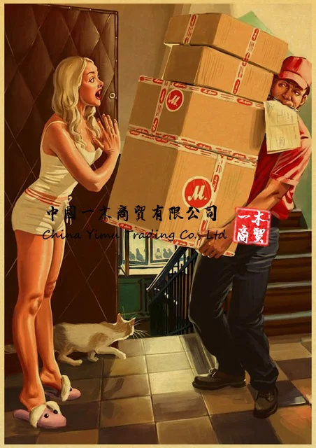 

Cartel Retro De Chica Seductora De La Segunda Guerra Mundial Sexy Sticker Girl Cartel Vintage Cafe Club Bar Hogar Decal