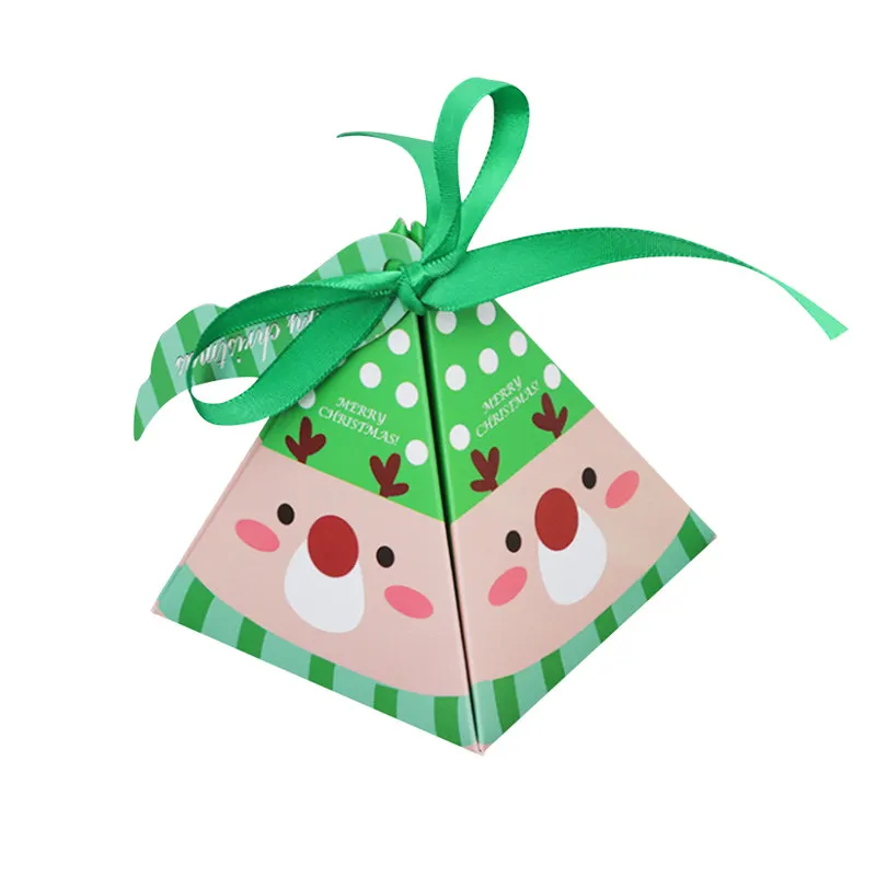 10 PCS/Set Red Green Merry Christmas Candy Box Tree Gift Paper Container Supplies | Дом и сад