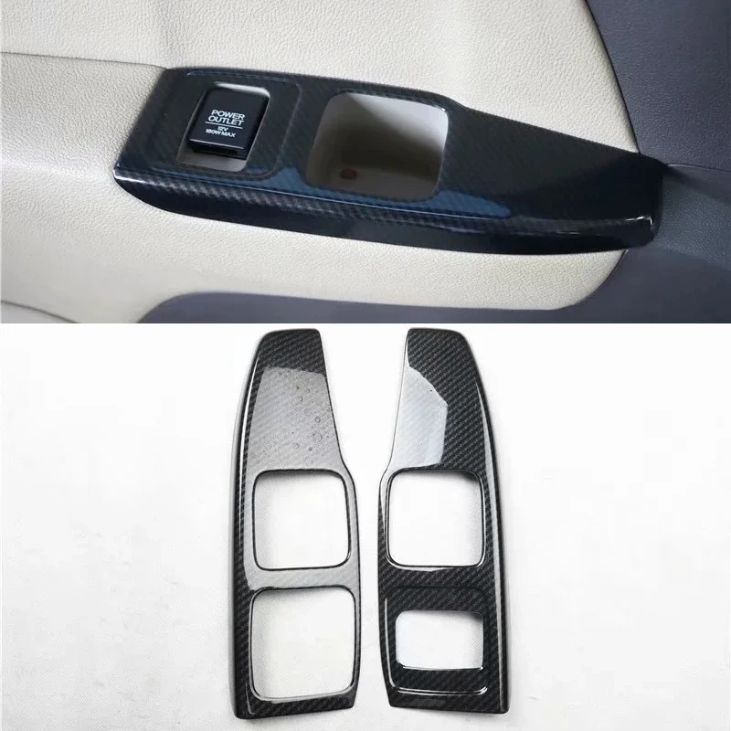 

For Honda Odyssey 2015-2020 2PCS Carbon Fiber ABS Car Rear Water Cup Cover Trim Car Styling Auto accessories
