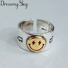 Винтажные кольца DreamySky в стиле панк со смайликом для женщин, женские очаровательные ювелирные изделия в стиле бохо, мужские антикварные кольца на костяшки, модные подарки Вечерние