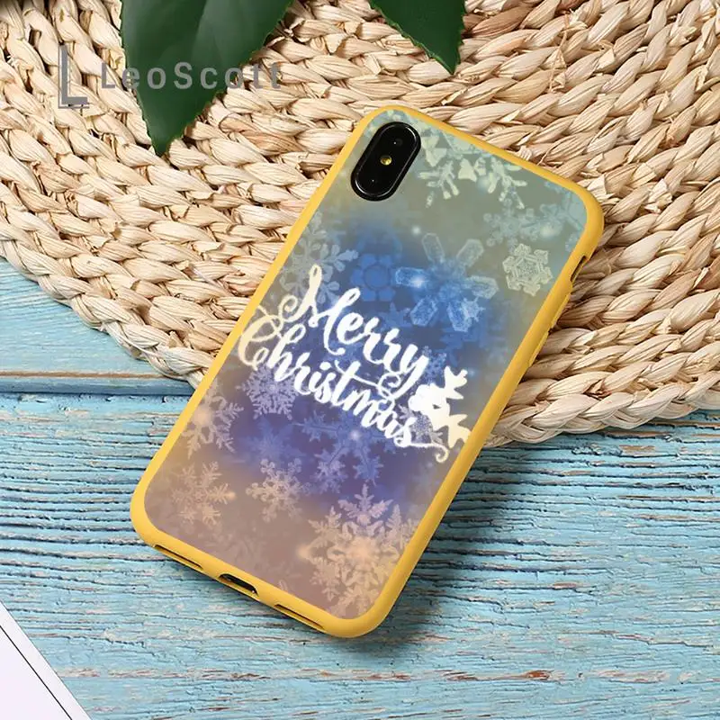 

Merry Christmas snowflakes Phone Case Candy Color for iPhone 11 12 pro XS MAX 8 7 6 6S Plus X SE 2020 XR