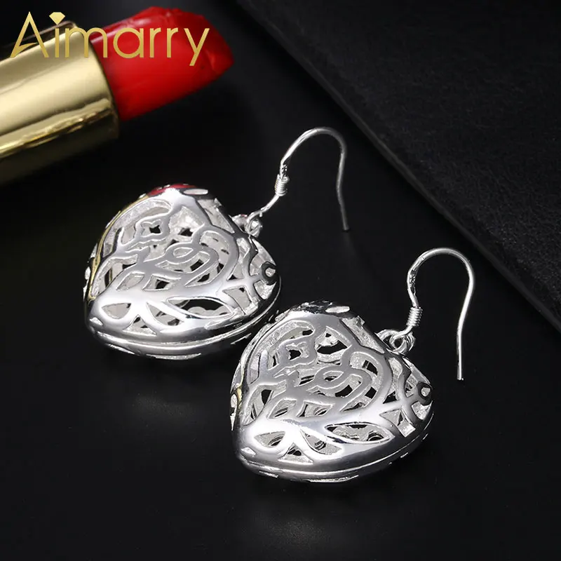 

Aimarry 925 Sterling Silver Love Heart Earrings For Women Charm Party Christmas Gifts Wedding Fashion Jewelry