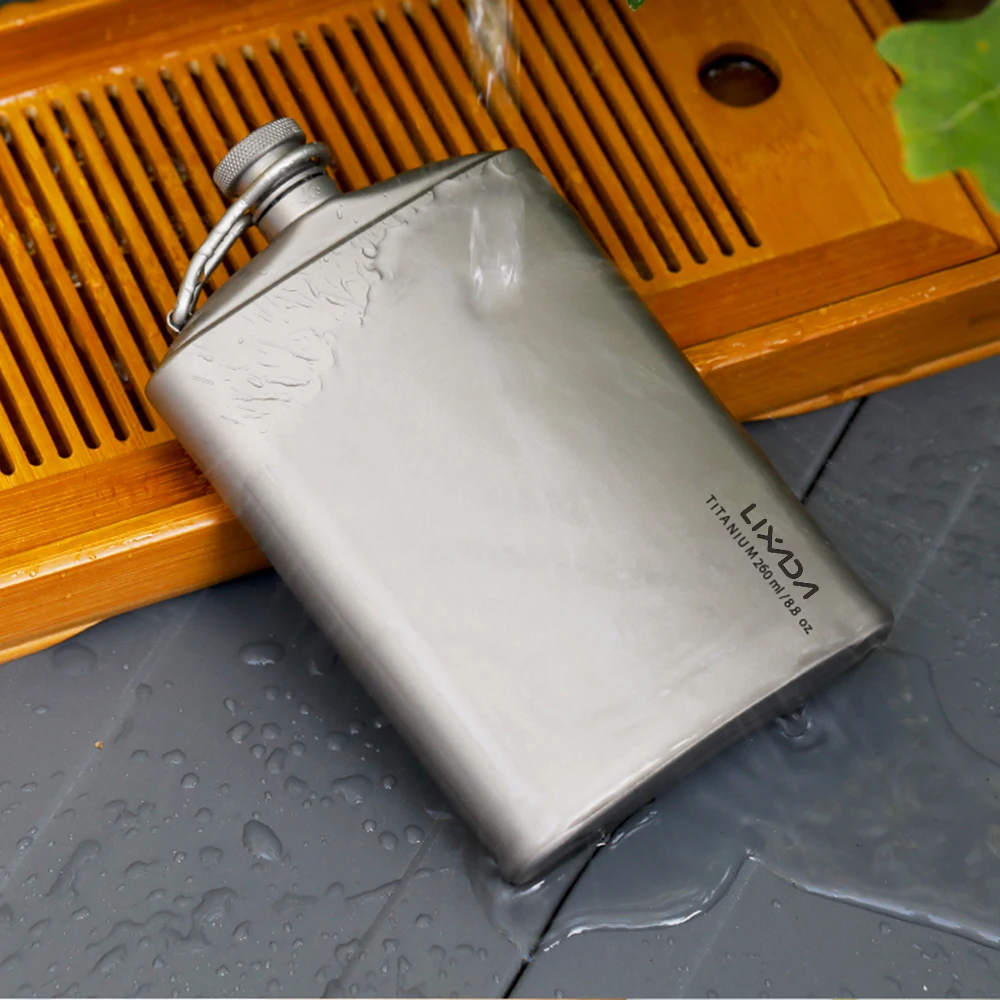 Титановая фляжка 260 мл герметичная титановая спиртовой виски винная для кемпинга