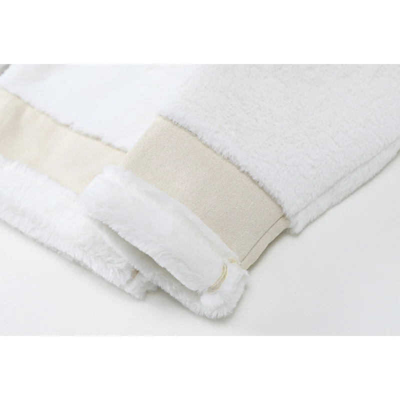 

Thicken Warm White Sheepskin Coat Women Zipper Oversize 2020 Winter Turtleneck Streetwear Lamb Wool Jacket Overwear Female