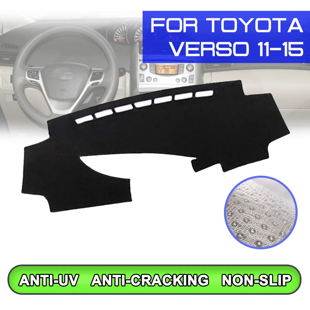 

Коврик для приборной панели автомобиля, нескользящий коврик для приборной панели с защитой от ультрафиолета для Toyota Verso MPV 2011 2012 2013 2014 2015