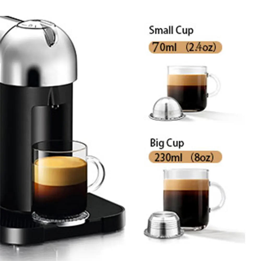 Stainless Steel Coffee Filters For Nespresso Vertuoline Plus& Delonghi ENV150 Refillable Coffee Capsule Pod Vertuo Plus