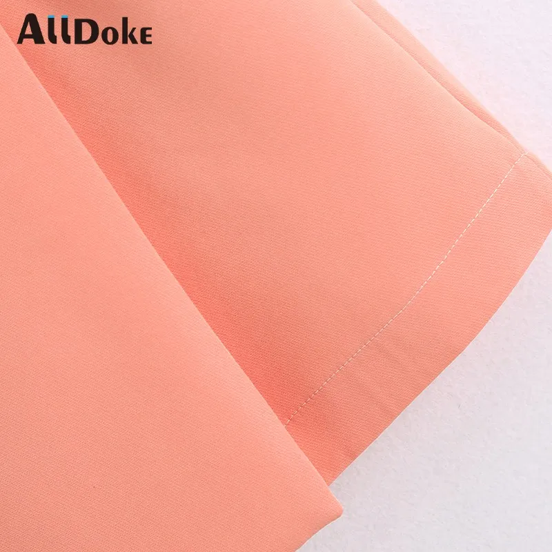 

ALLDOKE streetwear casual pink shorts skirts women summer high waist split zipper vintage ladies shorts femme skinny shorts